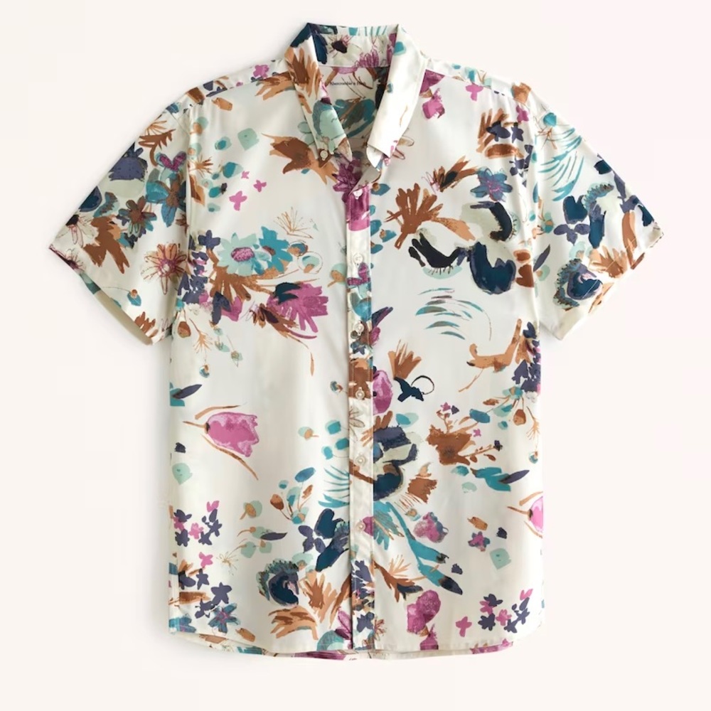 Abercrombie & Fitch Floral Casual Button Down Shirt - Multicolor